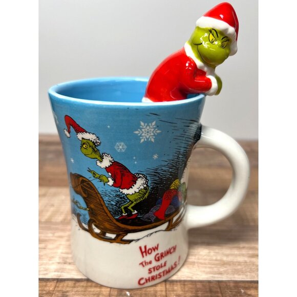 Grinch Christmas Ceramic Mug With 3D Grinch - Picture 1 of 6